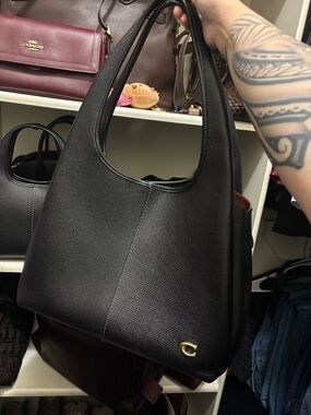 Coach Lana Black Pebbled Leather Hobo Bag